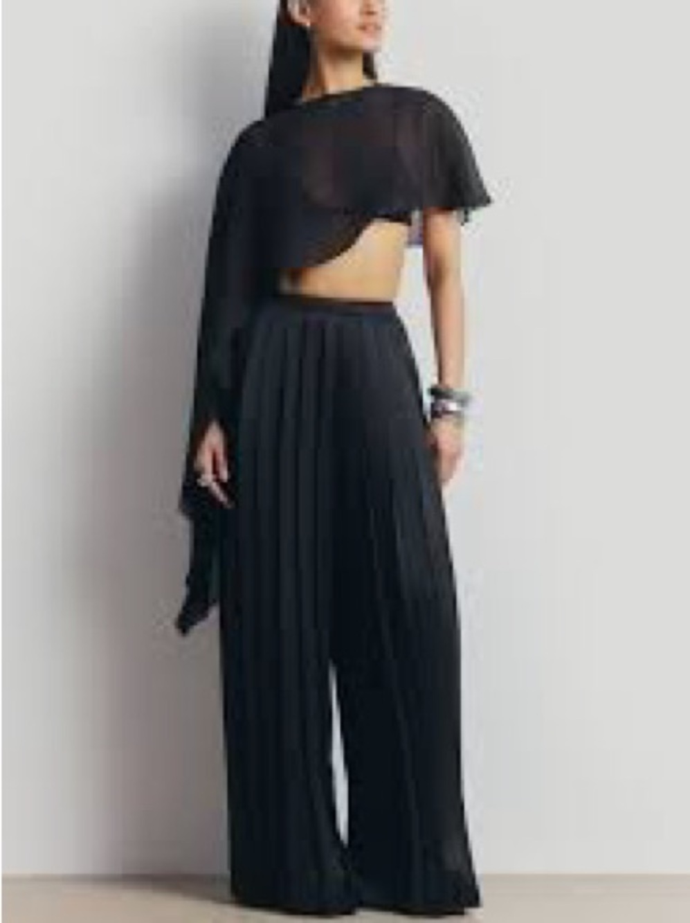 Vintage Pleated lined palazzo pants
